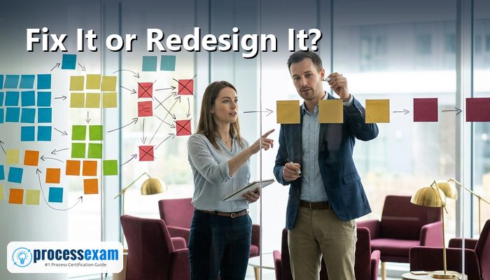 Eight-step business process reengineering cycle from vision and objectives to ongoing improvement