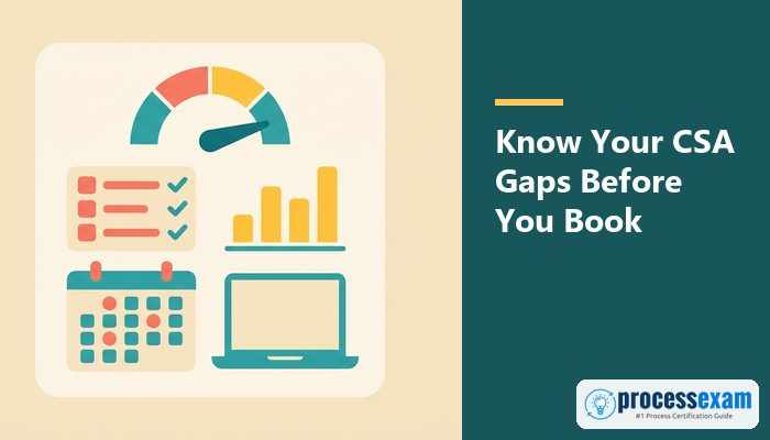 Flat vector dashboard with a readiness gauge, checklist, bar chart, calendar and laptop