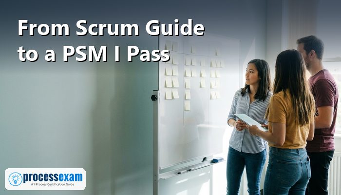 Agile team at a sprint board preparing for the PSM I exam