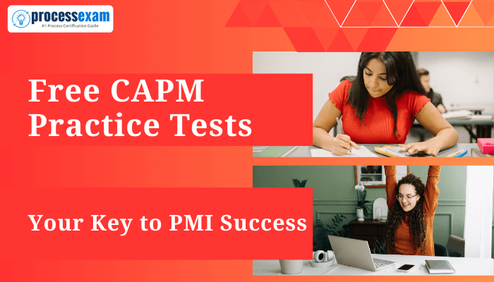 Two students confidently preparing for their CAPM certification using free CAPM practice tests provided by ProcessExam.com.