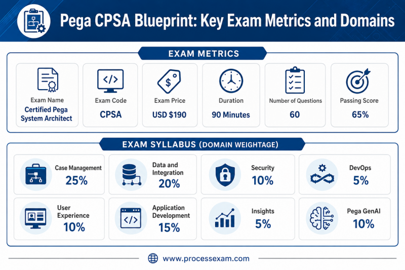 Pega CPSA Blueprint: Key Exam Metrics and Domains